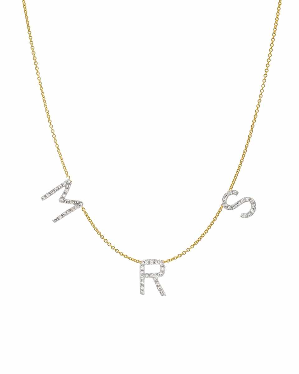 Personalized Diamond 3-Initial Space Necklace